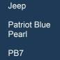 Preview: Jeep, Patriot Blue Pearl, PB7.